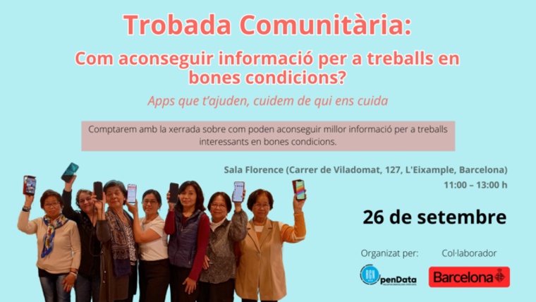 Trobada comunitària per a treballadores de la llar i les cures: Com aconseguir informació per trobar feines en bones condicions?